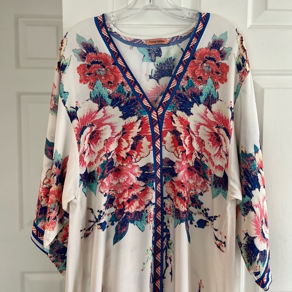 Flying TOMATO Floral Kimono Sleeve Kaftan Dress Size M/L - Picture 4 of 14